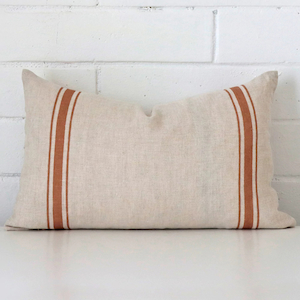 Products: Lyla Linen Terracotta Striped Cushion Cover - Rectangle