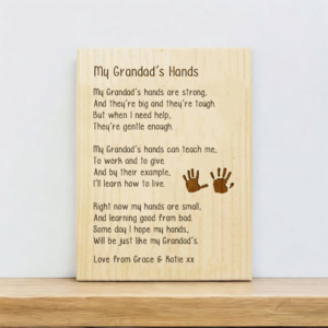 Grandad's Hands Plaque