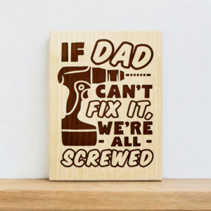 Frontpage: If Dad Can't Fix It Plaque