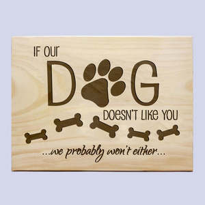 Frontpage: If Our Dog Plaque