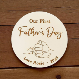 Our First Father's Day Plaque/Coaster