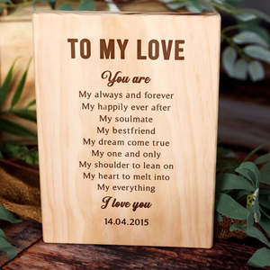 Engagement: To My Love Poem Plaque