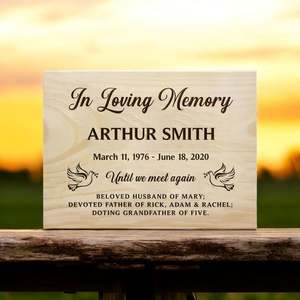 In Loving Memory: Adult Memorial Plaque
