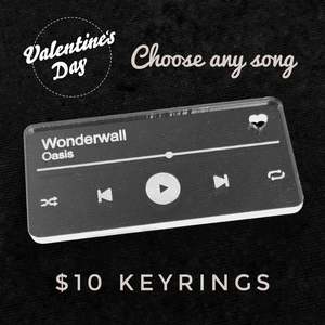 Valentines Day: Personalised Song Keyring