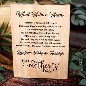 Mothers Day: What 'Mother' Means Plaque