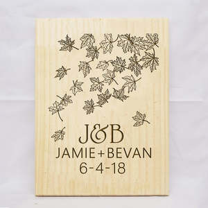 For Him: Falling Leaves Anniversary Date Plaque
