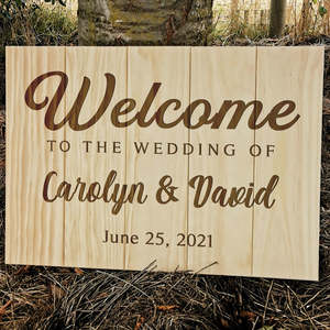 Wedding: Wooden Wedding Welcome Sign