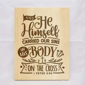 Religion: Carried Our Sins Plaque
