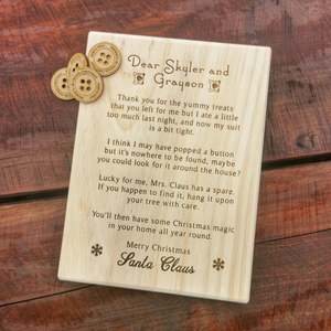 All Plaques: Santa's Lost Button Plaque (Personalised)