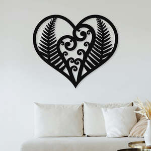 Heart Koru Fern - Wall Art (Small Gift)
