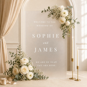 Wedding: Personalised Acrylic Wedding Welcome Sign