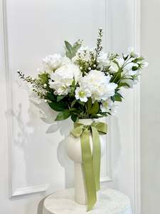 Products: Silk Peony & White Berry Arrangement (With Vase)