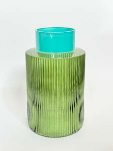 Vases: Groove Glass Vase Green