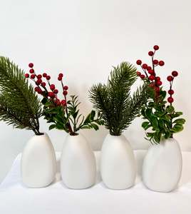 Silk Flowers: Red Berry & Pinecone Pick