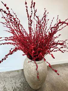 Silk Flowers: Red Berries Multi Stem