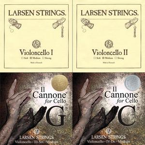 Il Cannone For Cello By Larsen: Larsen Original/Il Cannone Cello Combination String Set 4/4 - Larsen Original A + D (Med) & Il Cannone G (W&B) & Il Cannone C (D &F)