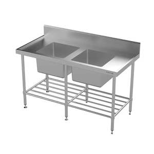 Modular Stainless: Modular Stainless Double Bowl Sink Bench
