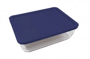 Pyrex Simply Store 11 Cup Rectangle Container with Blue Lid