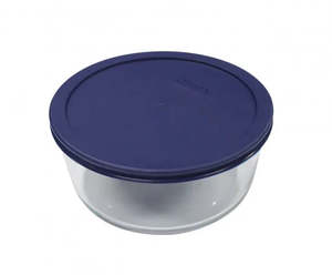 Pyrex: Pyrex Simply Store 4 Cup Round Container with Blue Lid