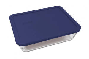 Pyrex: Pyrex Simply Store 6 Cup Rectangle Container with Blue Lid