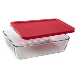 Pyrex Simply Store 6 Cup Rectangle Container with Red Lid