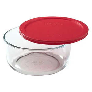 Pyrex Simply Store 7 Cup Round Container with Red Lid