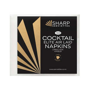 Sharp Serviettes: Sharp Cocktail Airlaid 4 Fold
