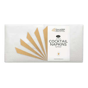 Sharp Serviettes: Sharp Cocktail 2 Ply 4 Fold (6 Colours)