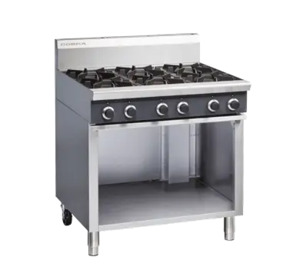Microwave Speed Ovens: Cobra C9D - 900mm Six Burner Gas Cooktop on Open Cabinet