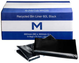 Waste Management: Matthews Recycled Bin Liners 60L