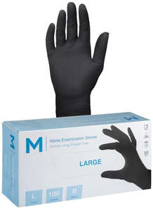 Disposables: Matthews Nitrile Black Gloves 7.0g - 10x100 Pack