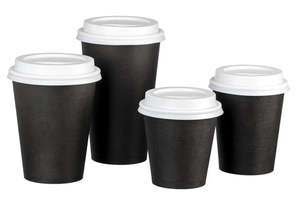 Matthews Single Wall PE Paper Cups Black