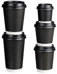 Matthews Double Wall PE Paper Cups Black