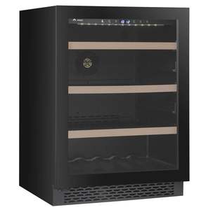 Fridges: Award 60cm Undercounter Wine & Beverage Centre Black Glass 135L