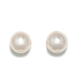 Simply Italian: White Pearl Stud Earrings (Medium)