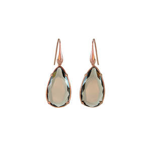 Simply Italian Delicata Collection: Smoke Grey Teardrop Earrings