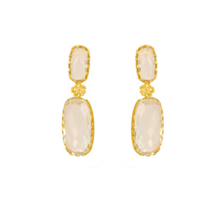 Clear Rectangle Drop Earrings - $203 RRP