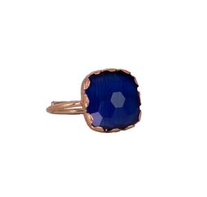 Simply Italian Delicata Collection: Blue Square Gemstone Ring