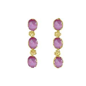 Simply Italian Delicata Collection: Pink Triple Drop Earrings - $229 RRP