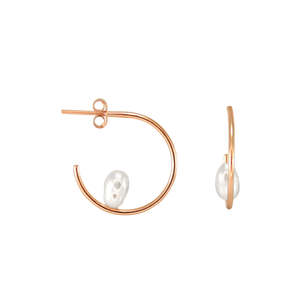 Simply Italian Delicata Collection: Single Pearl Hoop Earrings