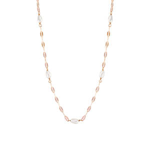 Pearl Chain Link Necklace - Rose Gold