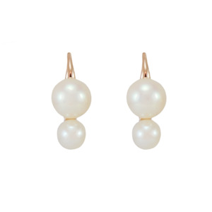 White Double Pearl Earrings