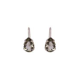 Smoky Crystal Teardrop Earrings (Silver) - $125 RRP