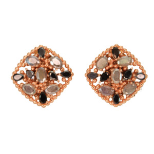 Simply Italian Clearance: Labradorite & Spinel Square Clip On Earrings - $416 RRP