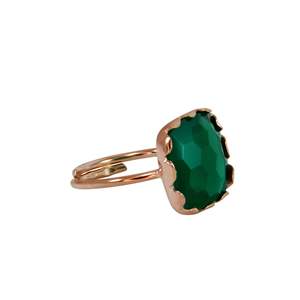 Square Gemstone Rings: Green Square Gemstone Ring