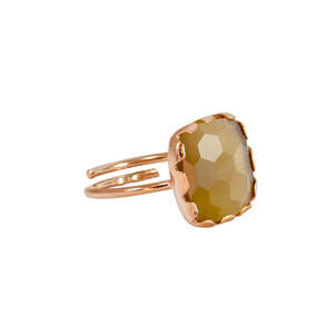 Square Gemstone Rings: Smoky Square Gemstone Ring