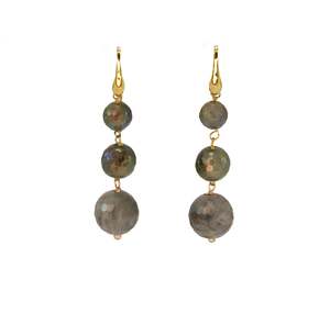 Triple Drop Earrings: Labradorite Triple Drop Earrings