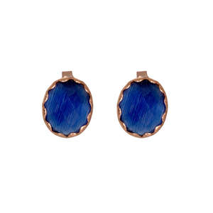 Blue Gemstone Stud Earrings - $114 RRP