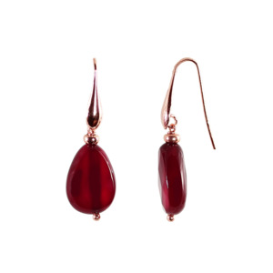 Teardrop Earrings: Ruby Agate Teardrop Earrings