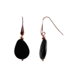 Teardrop Earrings: Black Agate Teardrop Earrings